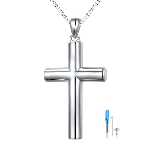 Collier croix en argent S925 Faith Hope Love DAOCHONG, cadeau idéal avec boîte 18 pouces