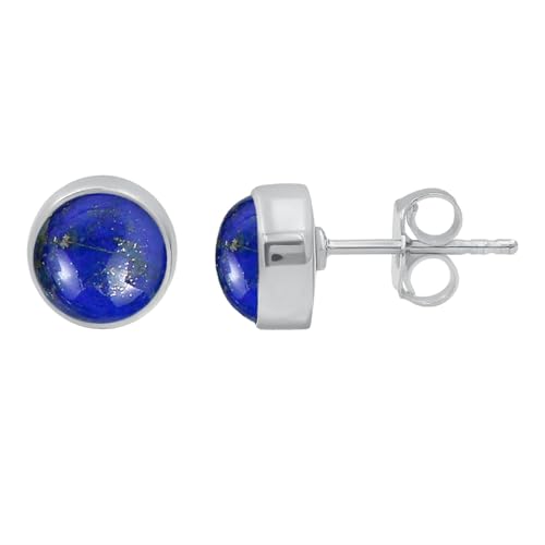 1.35Ct Natural Lapis Lazuli Stud Earrings for Women Sterling Silver Blue Stone Jewelry Women's Day Gifts For Wife Mom