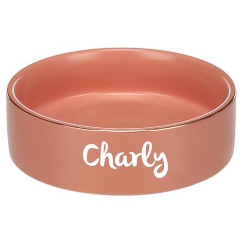 Personalisierbarer Keramiknapf Rund 200 ml (S) Rosa – Futter- & Wassernapf – rutscharm & leicht zu reinigen – für kleine Hunde & Katzen –...