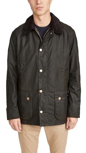 Barbour Męska kurtka Classic Bedale Wax Jac, oliwkowo-zielony, S