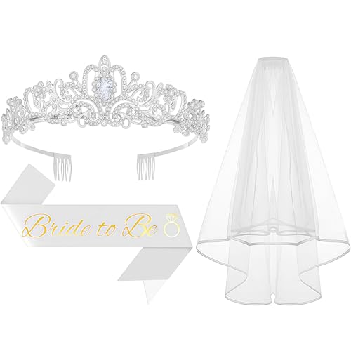 Novia con estilo sin molestias: set Bride to Be con diadema y banda de despedida