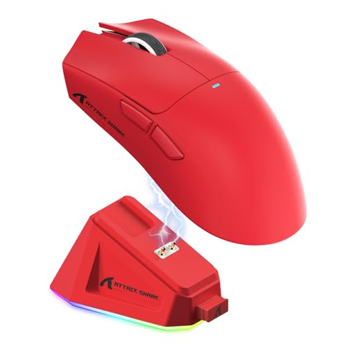 Souris de jeu double usage ATTACK SHARK X11 rouge pour éviter les pannes de batterie