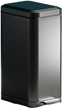 Dustbin 7/9/13/15/16/18/20Liter Slim Kitchen Trash Can with Removable Liner Bucket and Handle, Brushed Stainless Steel, Soft-Close, Foot Pedal Kitchen BinMatte Black,18L