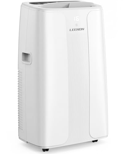 LEENON 14000 BTU Aire Acondicionado Portátil, 4 en 1 Climatizador Deshumidificador, Ventilación, Noche, con Tubo de Escape, Mando, Temporizador 24h, Oscilación Automática, Air Conditioner Hasta 50m²