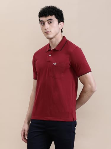 Image of CROCODILE Men Solid Polo T-Shirt | 100% Cotton | Short Sleeve | Slim Fit | Button Placket White