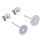 DIE DIMENSION -- Die Ohrbolzen: ca. 12mm lang, Die Durchmesser der flache Rund Platte: ca.6mm / 8mm, Ohrstopper Größe : 6 x 4,5 mm.