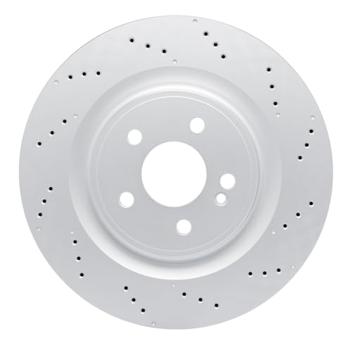 Image of DFC Rear Brake Rotor Fits 2020-2022 Mercedes-Benz A35 | 2020-2025 Mercedes-Benz CLA35 AMG, CLA45 AMG| Drilled Hi-Carbon Alloy GEOMET Coated Disc Brake Rotors