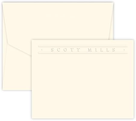 Tarjetas planas de papelería en relieve personalizadas prémium