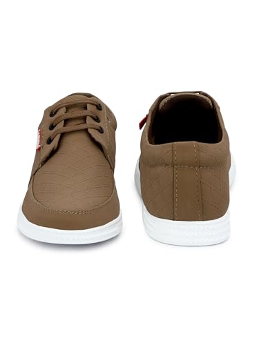 Image of Le Greem Men's Casual Lace-Up Shoes | Lightweight Synthetic Upper | Stylish & Comfortable Sneakers with Anti-Slip Sole - Black