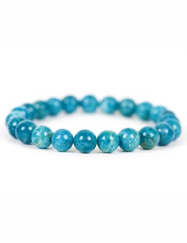 blandinelove Gifts For Women Men Blue Crystal Beaded Bracelets 11 MM Apatite ...