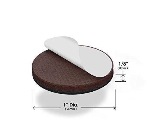 Image of GorillaPads 1 Inch Non-Slip Furniture Pads /Gripper Feet Skids (Set of 32) Self Adhesive Rubber Floor Protectors, Round, Black, CB147-32 (Pack of 2)