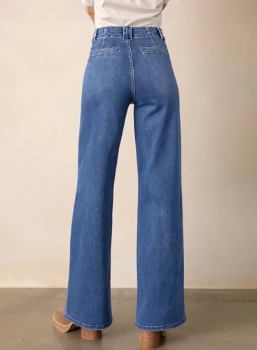 Astylish Women‘s High Waisted Straight Leg Jeans Stretchy Wide Leg Jeans Trendy Denim Pants - Image 3