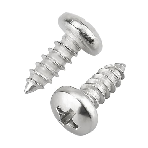 Vis auto-taraudeuses #8 x 1,2 cm vis à bois acier inoxydable filet épais 4,2 mm Glvaner