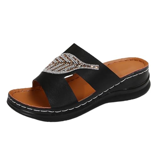 Sandales confort femme taille 36-47Eu : pantoufles avec soutien voûte plantaire et mules été