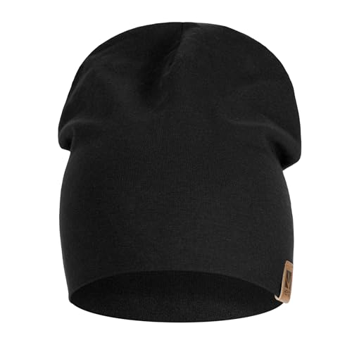 HEYO Kinder Set Beanie Mütze Schlauchschal Baumwolle Rundschal weich Mädchen Jungen Herbst Frühling Frühlingsset Herbstset (Schwarz)
