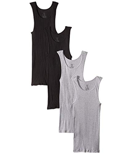 Hanes Men's 4-Pack Core Cotton Platinum Tank
