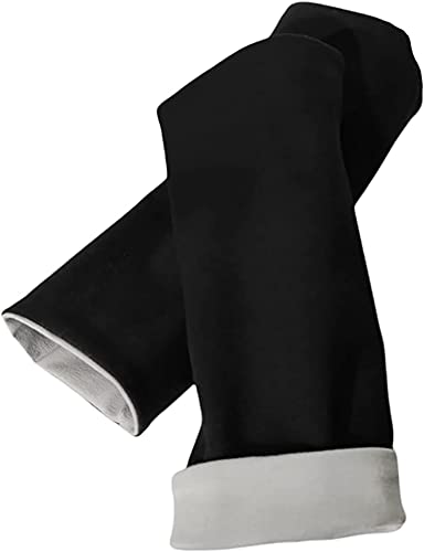 Britta Meier Pulswärmer, Midi-Arm-Stulpen, zum wenden geeignet, 2 Lagen Baumwolljersey (Schwarz-Hellgrau) Cover