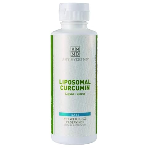 Amy Myers MD Liposomal Curcumin for A Healthy Inflammation Response - Turmeric Curcumin For Gut Health, Oxidative Stress, Help Neutralize Harmful Sgents - 5.6x Higher Absorption, Citrus Flavor 8 Fl Oz Cover
