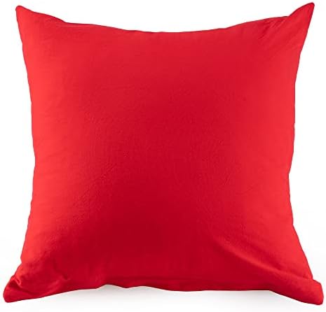 ATsense Zestaw 2 poszewek na poduszkę 45 x 45 cm  100% prana bawełna, ciemnoszara, poszewka na poduszkę z zamkiem błyskawicznym, super miękka poszewka na poduszkę premium i przytulna poszewka na