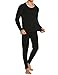 Ekouaer Men's Thermal Wear Winter Long Johns Warm Pajama Set Plus Size(Black,Large)