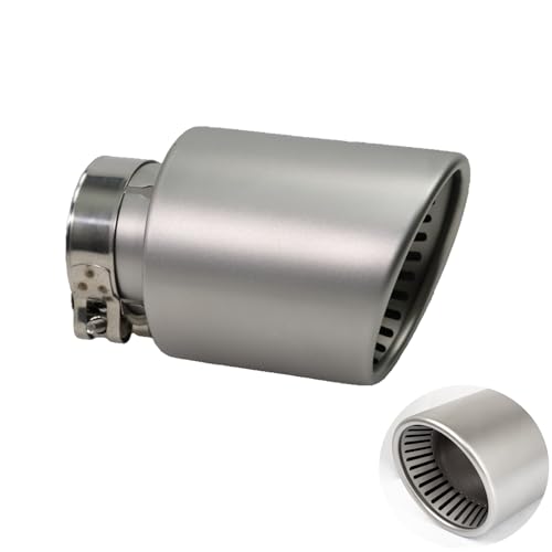 Krtopo La Punta Del Silenciador Del Tubo De Escape Del Automóvil Es Adecuada Para La Garganta Final Modificada Del Tubo De Escape De Acero Inoxidable De 2,5 Pulgadas (63 Mm) (Plata)