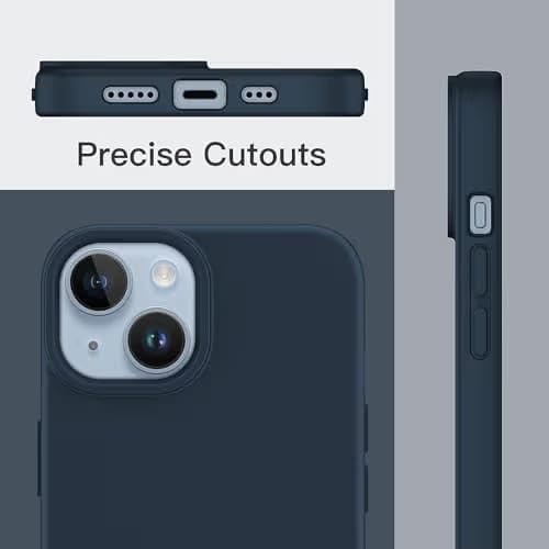 Image of Silicone Case compitable for iPhone 15, Light Blue Protective Cover with Camera Protection Smooth and Soft (Blue)