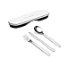 Guzzini . 17110111 Set Posate da Viaggio con Custodia Acciaio Inox Bianco Nero