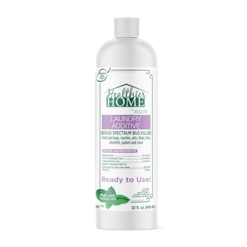 CHOMP! Bed Bug and Pest Liquid Laundry Detergent Additive Fleas Ticks Roaches Spiders Ants Kid and Pet Safe Plant Based Residue Free 32 oz