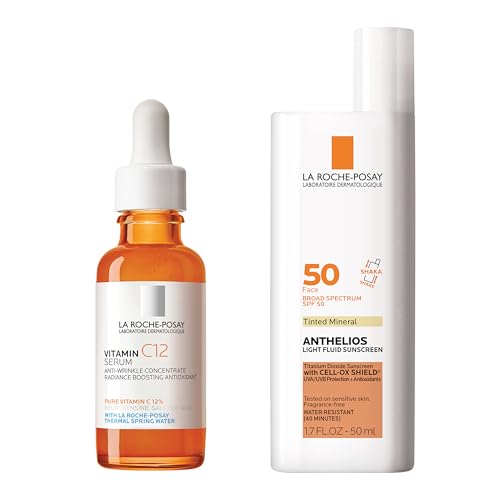 Image of La Roche-Posay Pure 12% Vitamin C Serum For Face With Hyaluronic Acid & Salicylic Acid, Hydrating Face Serum, Boost Radiance & Reduce Wrinkles, 2 Formulas for Normal or Oily Skin Control