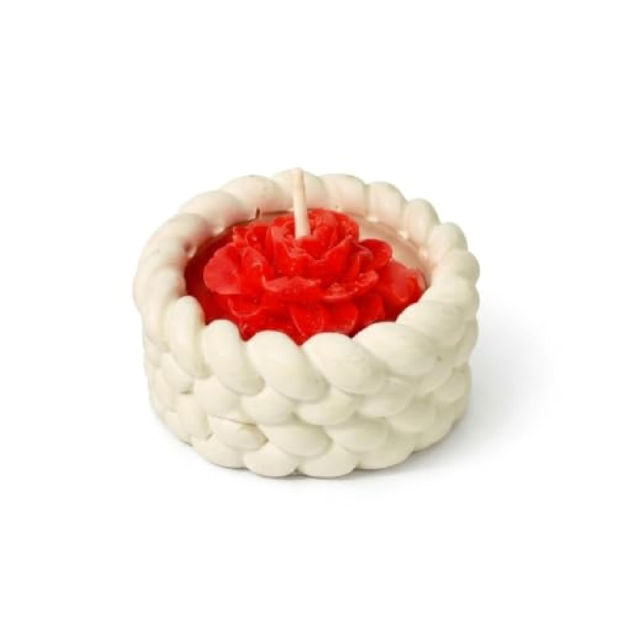 Ceramic Glow Candle in Red Colour