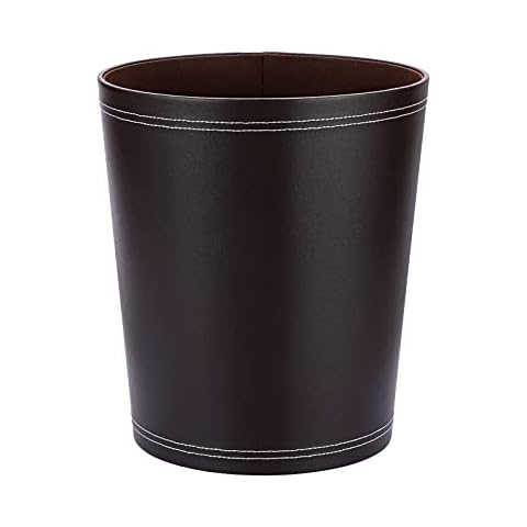 Sumnacon Round Leather Waste Basket Cover