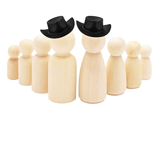 Cayway Plastic Mini Hats, 30 PCS Black Miniature Cute Hat Plastic Cute Doll Hats for Doll Dress Up Dollhouse Decoration - Image 3