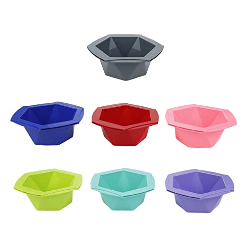 Hevstil 7-Pack Coloring Dye Mixing Tint Bowls,Multi-Colored Connect And Color Bowl For Hair Color, Hair Bleach, Hair Dye,Rainbow Color #TOP26