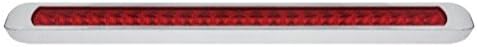 United Pacific 17" Slim Red 23 SMD LED Trailer Brake Stop Turn Tail Lights, Chrome Bezels, 2 Pack