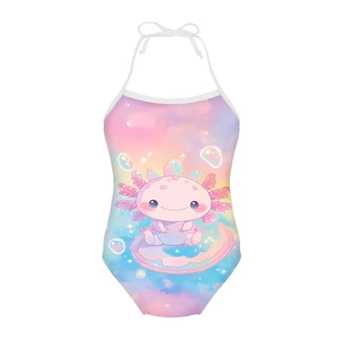 Image of Girls One Piece Swimsuit Summer Quick Dry Beach Sport Bathing Suit Halter Strap 1-10 Little Kids Toddler Swimwear