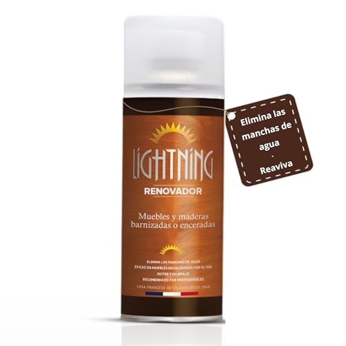 Revitalizante Renovador Universal para Muebles y Madera 400ML - Limpiador de Suelos y Madera Barnizada o Encerada LIGHTNING (Botella)