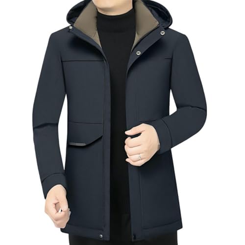 Veste d'hiver à capuche homme premium : confort épais et finitions casual soignées