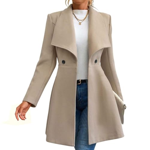 Manteau en laine chaud au col boutonné protecteur et élégant