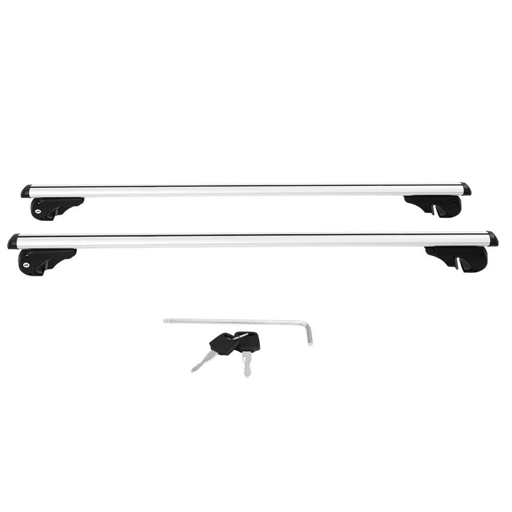 Barras Portaequipajes para Techo De Coche 120 Cm, Aleación De Aluminio, Color Plata, con Cerradura Autopartes