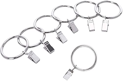 Miniatura 6 de 40 Pack Anillos De Cortina, Interior 35 Mm Anillas Con Pinzas Para Cortinas Ganchos Cortinas Para Cortinas, Bronce Verde, Plata