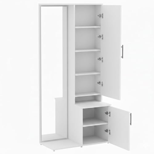 Image of DesignFit Engineered Wood Dressing Table with Storage | Wooden Dressing Table with Mirror Vanity Table for Bedroom Home Living Room (White Finish)