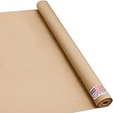 Paclord Rollo de papel kraft natural de 36 x 1200 pulgadas (100 pies), no tóxico, inodoro, papel de embalaje 100% reciclable, papel de regalo marrón para envío, embalaje, manualidades y envoltura de