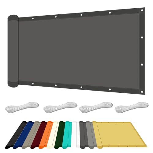 Toldo Vela de Sombra 140 x 165 cm Protección Rayos UV Impermeable Toldo Exterior Terraza Resistente Al Agua Viento para Terraza Balcon Exteriores Jardín, Gris Oscuro