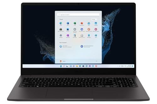 Image of Samsung Galaxy Book2 NP550 Laptop, 39.6cm (15.6 inch) FHD Display, 12th Gen Intel Core i5 / 16GB DDR4 RAM / 512GB SSD /Win-11 Pro /ms-Office / 1.8kg / Graphite, (NP550XED-KA4IN)