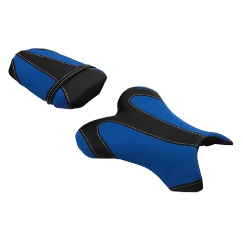 Selle de passager et pilote pour YZF R1, rénovation de siège de moto confort noir bleu 2004-2006