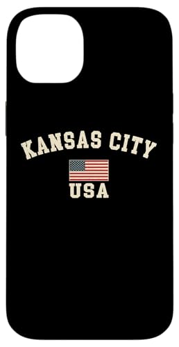 Vintage Kansas City USA Drapeau Américain Souvenir Rétro Coque pour iPhone 14 Plus