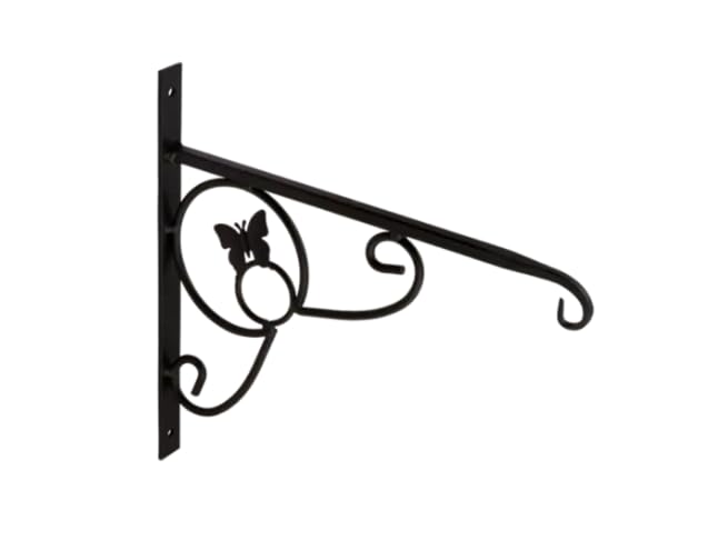 Black Decorative Ornamental Hanging Basket Wall Flower Pot Bracket Holder Hook - Butterfly
