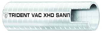 Trident Marine 148-1186 Vinyl VAC XHD Sanitation Hose, 28 psi Maximum Pressure, 50' Length x 1 1/8" ID, White