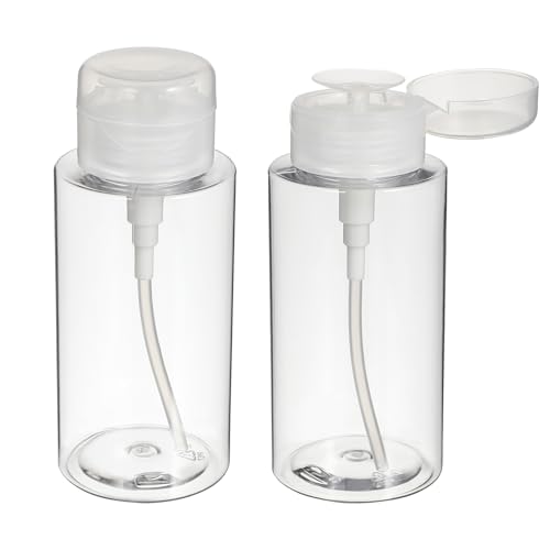 Operitacx Lot De 2 300 ML Clair Flacon Vide Pompe Distributeur Nettoyant Pousser vers Le Manucure Vernis à Ongles Dissolvant Alcool Clair Cosmétique Lotion...