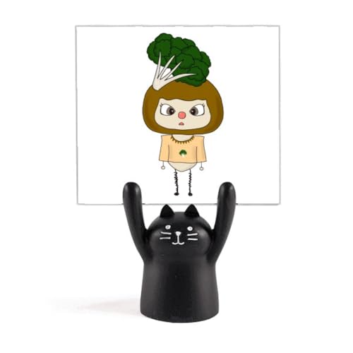 Support de mémo chou-fleur vert porte-note chat noir UU